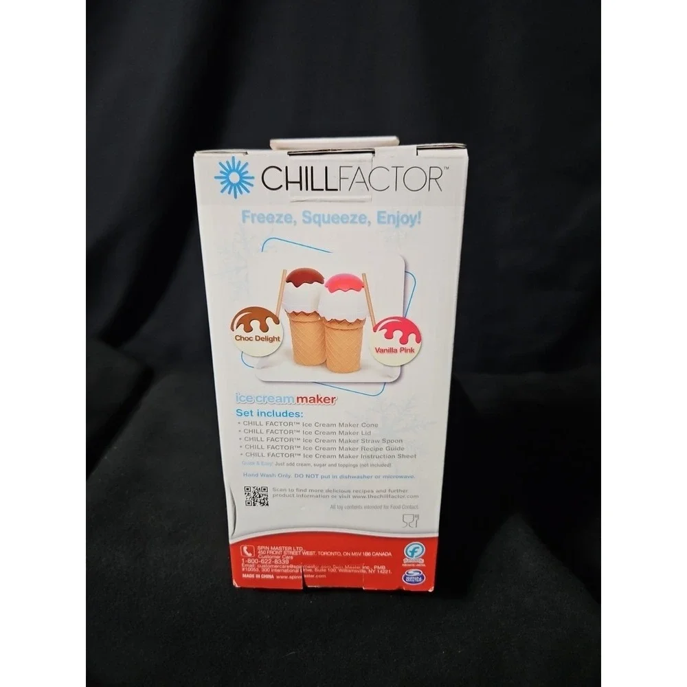 Ice Cream Maker ChillFactor Set Makes Soft Serve in Minutes Spin Master NIB